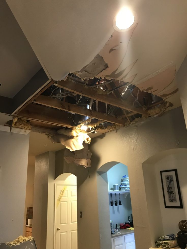 Water damage from burst pipe